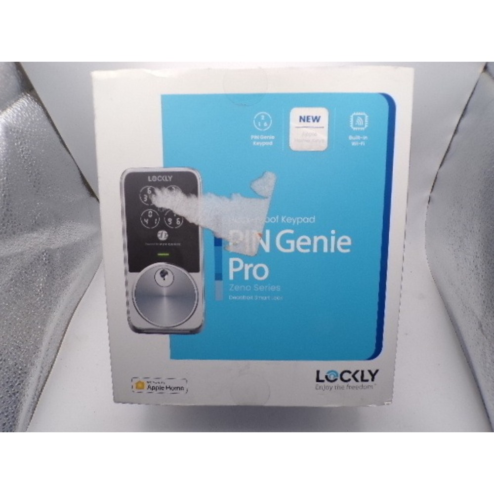 Lockly PIN Genie Pro Zeno Series‎ Smart Deadbolt Wi-Fi Apple Home Satin Nickel